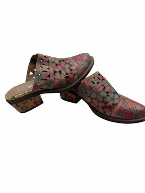 L'ARTISTE by Spring Step Rosalinda Leather Mules Size EU: 35 US: 5 Boho Style